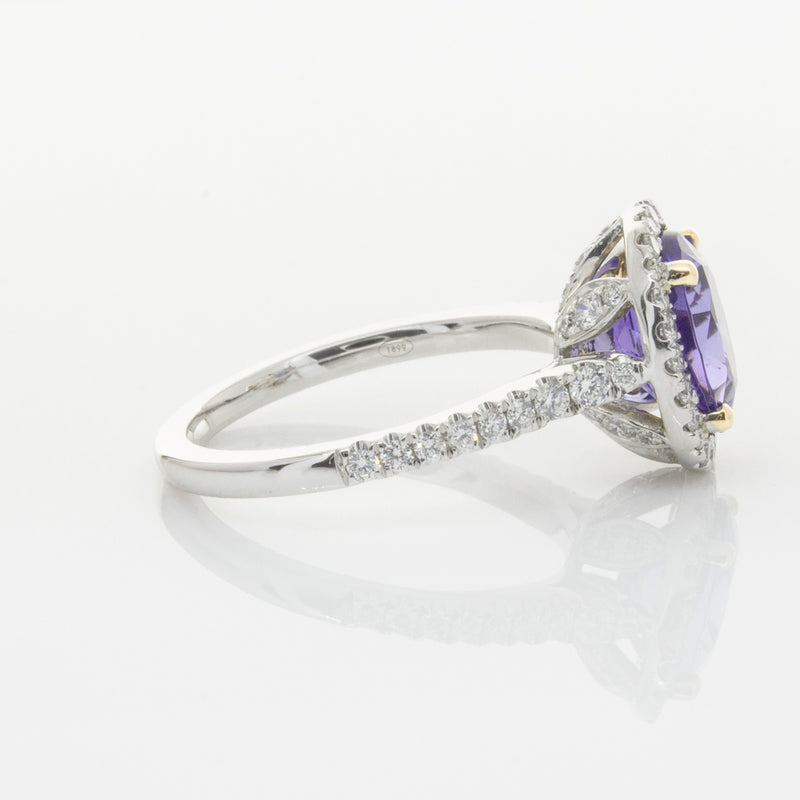 18ct White Gold Tanzanite & Diamond Sierra Ring-Ring-Walker & Hall