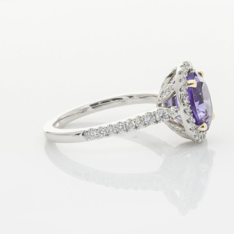18ct White Gold Tanzanite & Diamond Sierra Ring-Ring-Walker & Hall