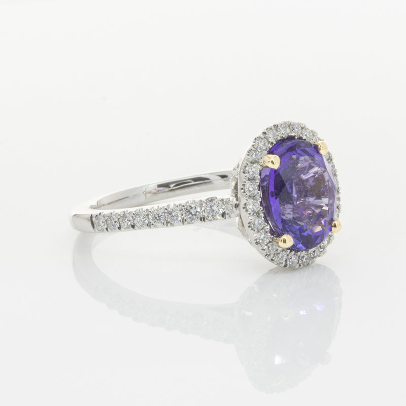 18ct White Gold Tanzanite & Diamond Sierra Ring-Ring-Walker & Hall