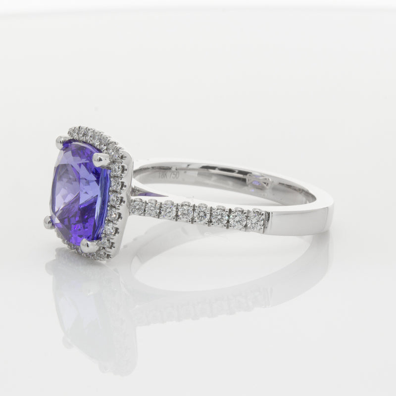 18ct White Gold Tanzanite & Diamond Ring-Ring-Walker & Hall