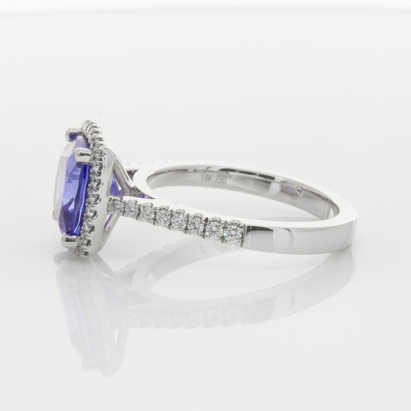 18ct White Gold Tanzanite & Diamond Ring-Ring-Walker & Hall