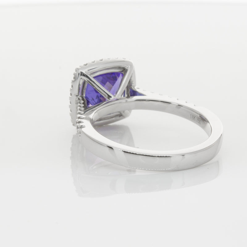 18ct White Gold Tanzanite & Diamond Ring-Ring-Walker & Hall