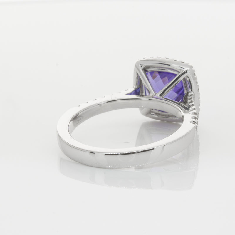 18ct White Gold Tanzanite & Diamond Ring-Ring-Walker & Hall