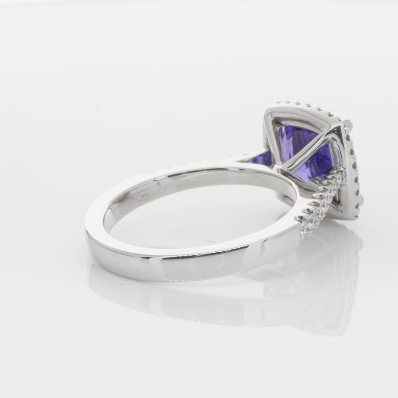 18ct White Gold Tanzanite & Diamond Ring-Ring-Walker & Hall