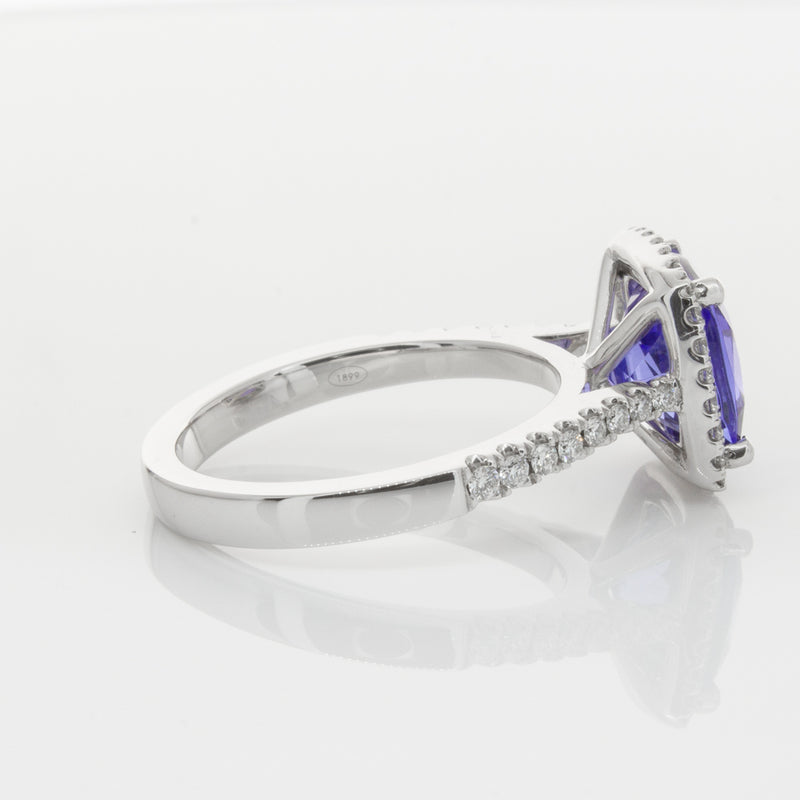 18ct White Gold Tanzanite & Diamond Ring-Ring-Walker & Hall