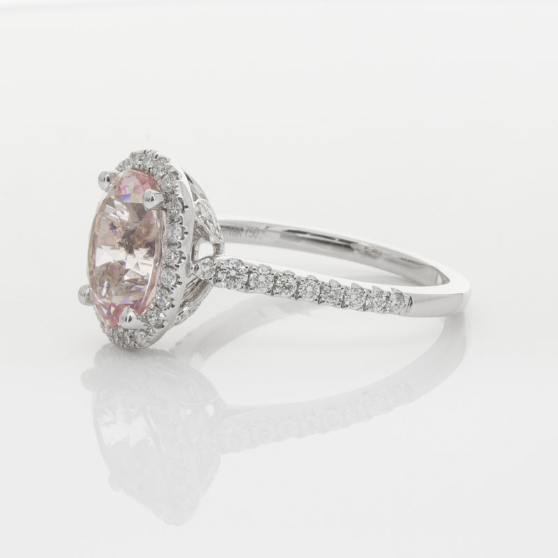 18ct White Gold Morganite & Diamond Sierra Ring-Ring-Walker & Hall