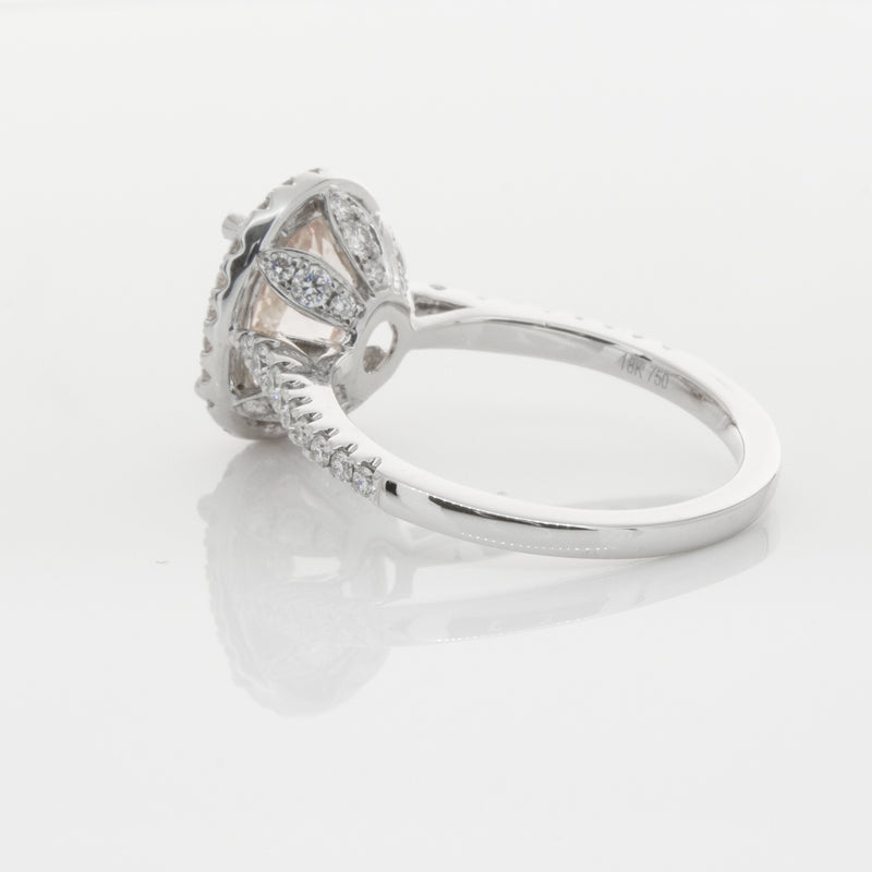 18ct White Gold Morganite & Diamond Sierra Ring-Ring-Walker & Hall