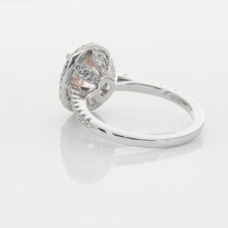 18ct White Gold Morganite & Diamond Sierra Ring-Ring-Walker & Hall