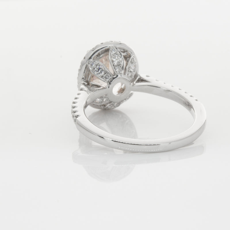 18ct White Gold Morganite & Diamond Sierra Ring-Ring-Walker & Hall