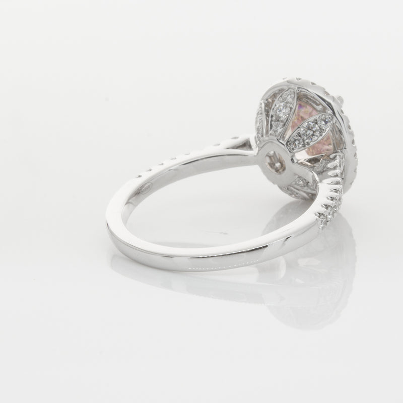 18ct White Gold Morganite & Diamond Sierra Ring-Ring-Walker & Hall