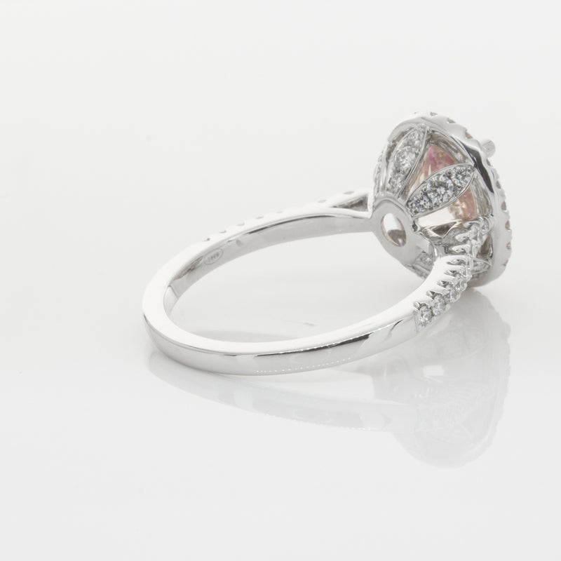 18ct White Gold Morganite & Diamond Sierra Ring-Ring-Walker & Hall