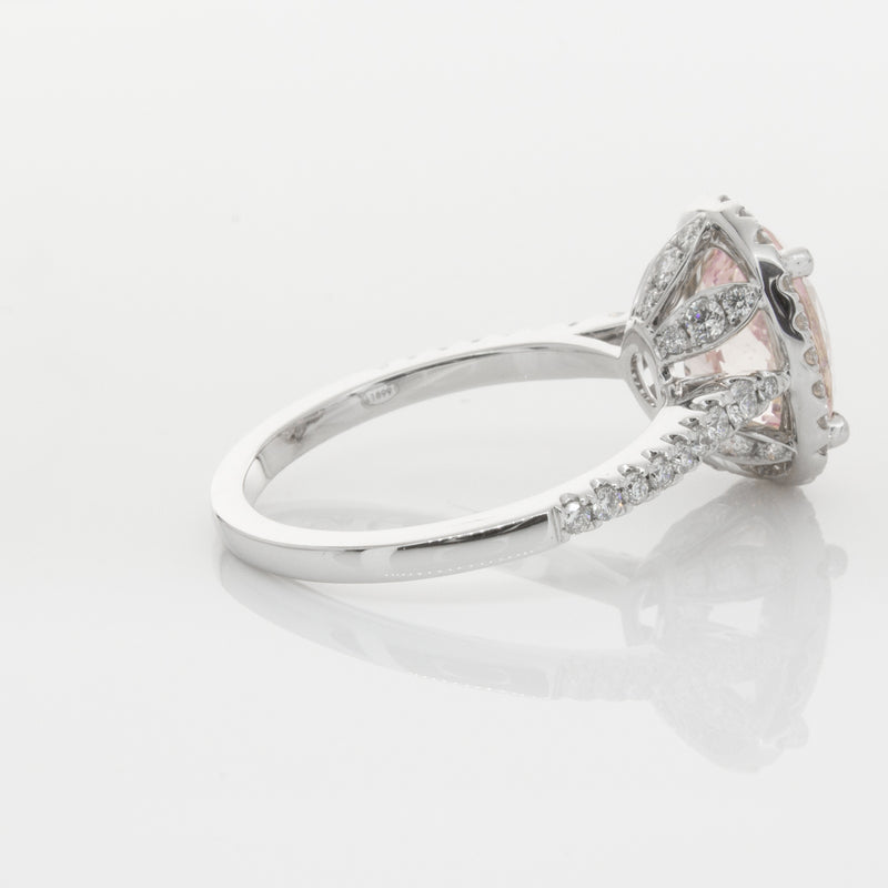 18ct White Gold Morganite & Diamond Sierra Ring-Ring-Walker & Hall