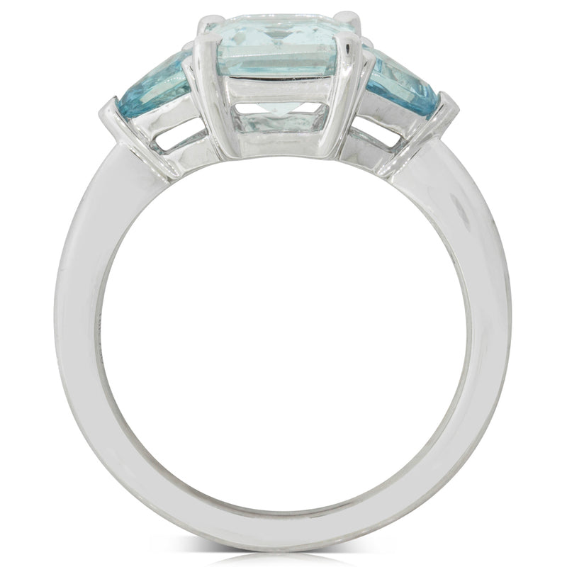 18ct White Gold Aquamarine Malibu Ring-Ring-Walker & Hall