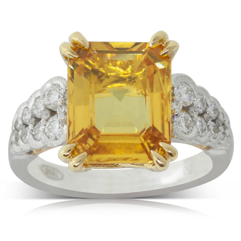 18ct White Gold Sapphire & Diamond Ring-Ring-Walker & Hall