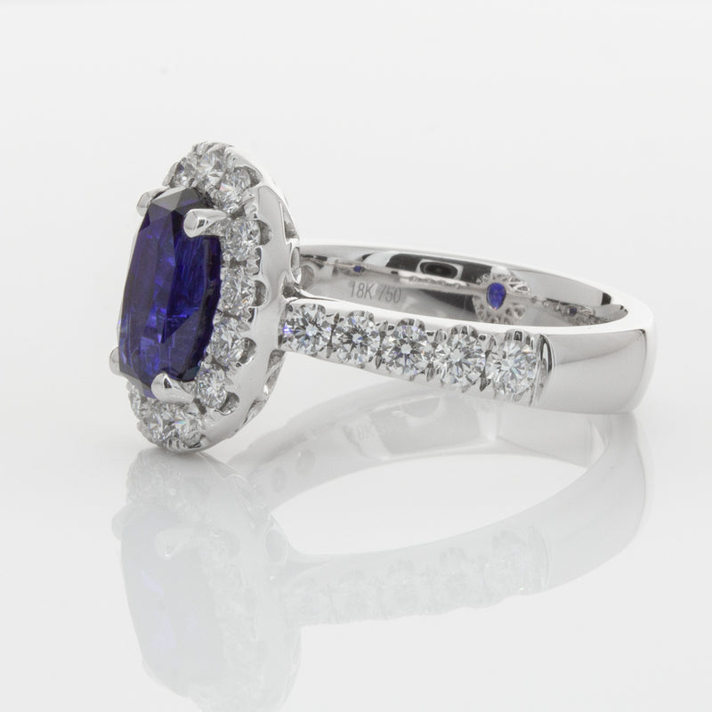 18ct White Gold Sapphire & Diamond Ring-Ring-Walker & Hall