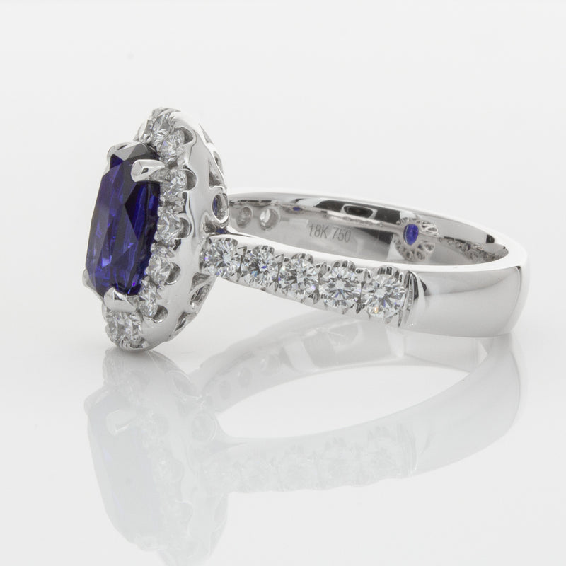 18ct White Gold Sapphire & Diamond Ring-Ring-Walker & Hall