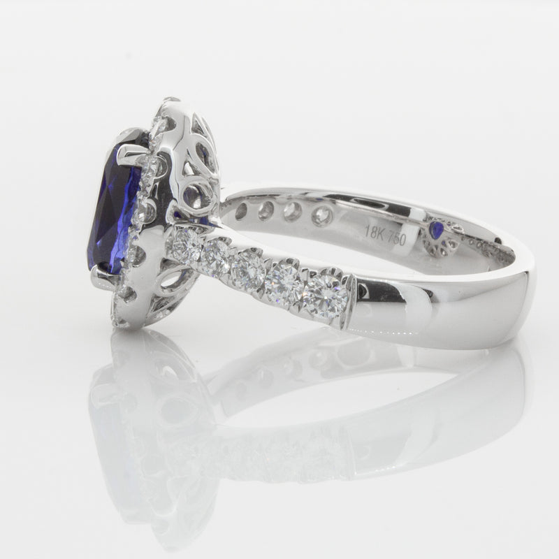 18ct White Gold Sapphire & Diamond Ring-Ring-Walker & Hall