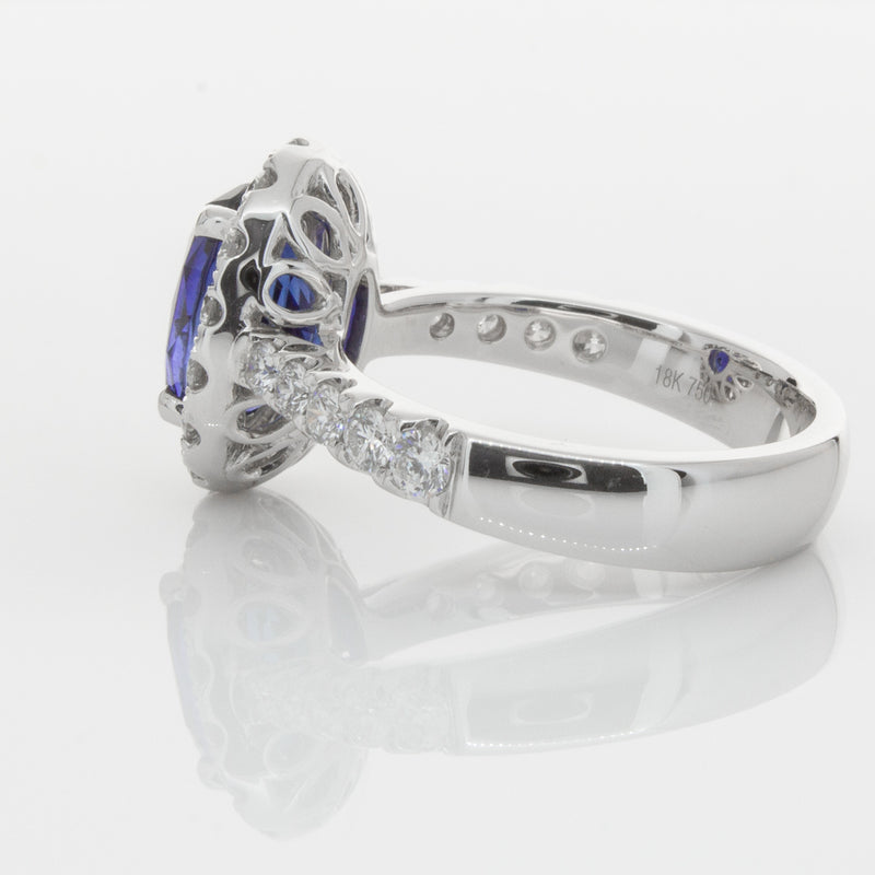 18ct White Gold Sapphire & Diamond Ring-Ring-Walker & Hall