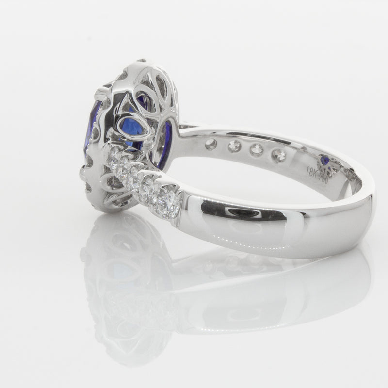 18ct White Gold Sapphire & Diamond Ring-Ring-Walker & Hall