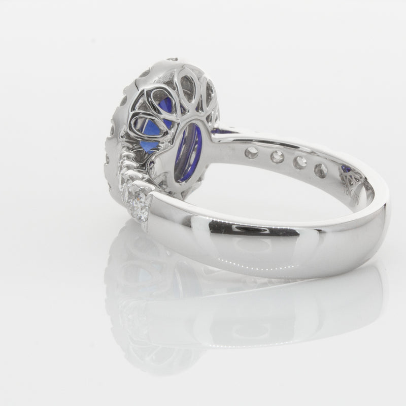 18ct White Gold Sapphire & Diamond Ring-Ring-Walker & Hall