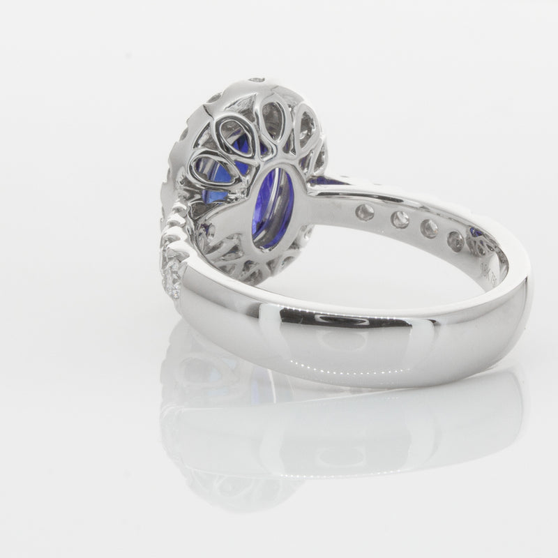 18ct White Gold Sapphire & Diamond Ring-Ring-Walker & Hall