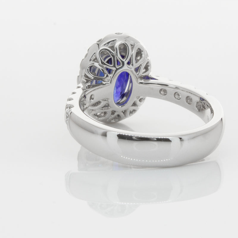 18ct White Gold Sapphire & Diamond Ring-Ring-Walker & Hall