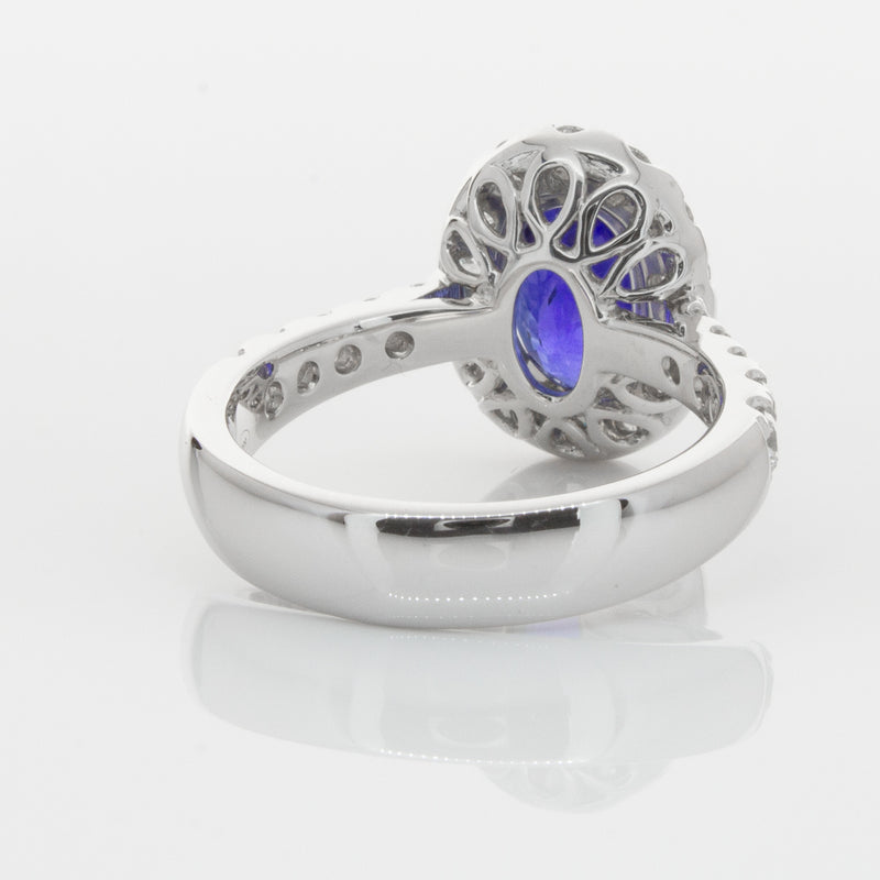 18ct White Gold Sapphire & Diamond Ring-Ring-Walker & Hall