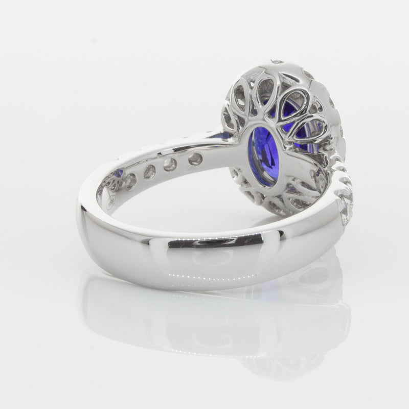 18ct White Gold Sapphire & Diamond Ring-Ring-Walker & Hall