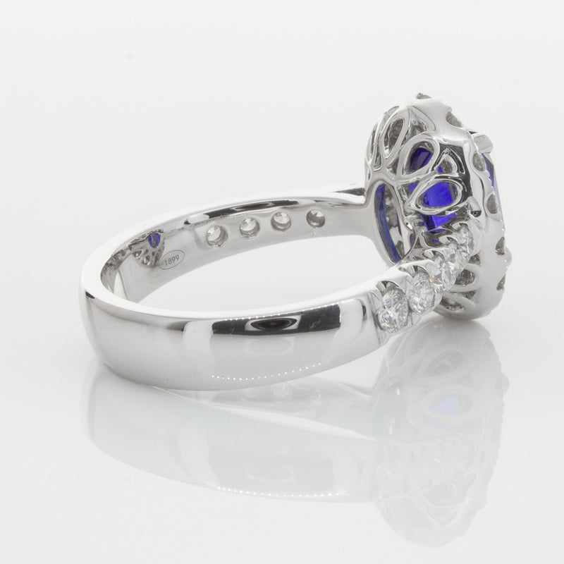 18ct White Gold Sapphire & Diamond Ring-Ring-Walker & Hall