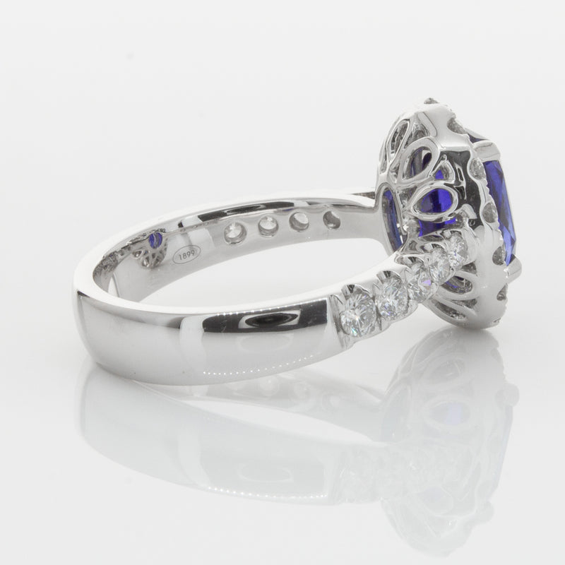 18ct White Gold Sapphire & Diamond Ring-Ring-Walker & Hall