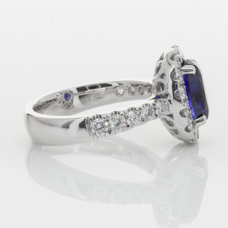 18ct White Gold Sapphire & Diamond Ring-Ring-Walker & Hall