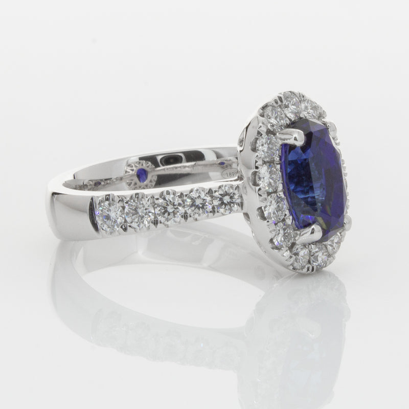 18ct White Gold Sapphire & Diamond Ring-Ring-Walker & Hall