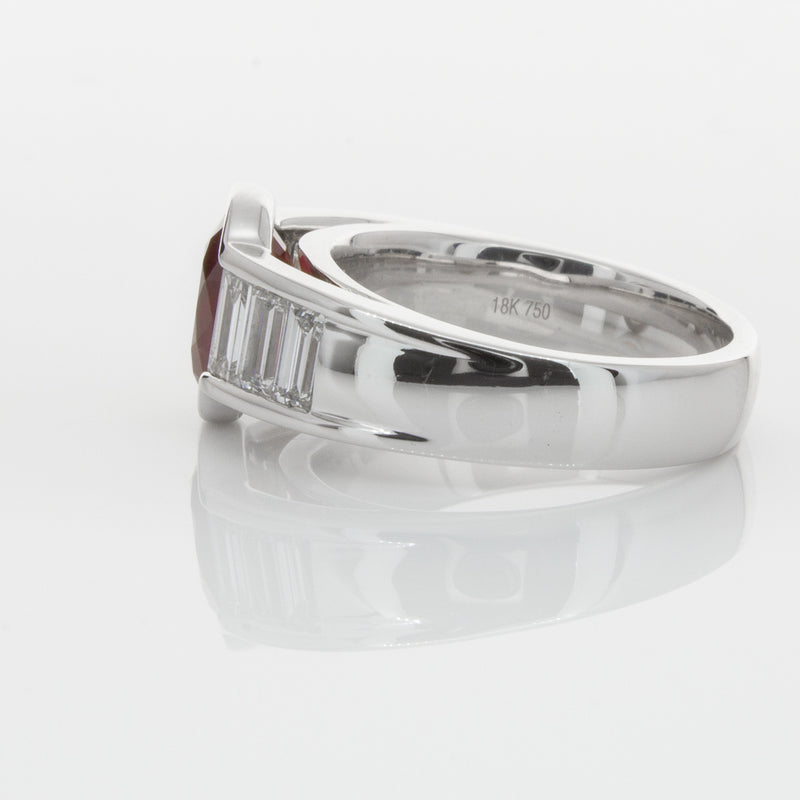 18ct White Gold Ruby & Diamond Ring-Ring-Walker & Hall