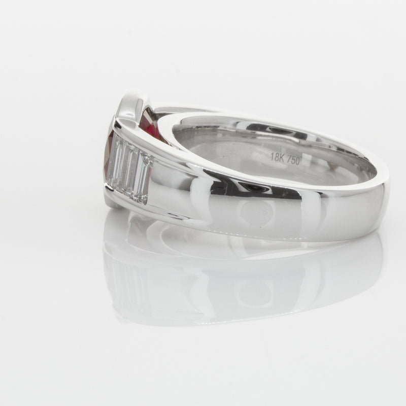 18ct White Gold Ruby & Diamond Ring-Ring-Walker & Hall