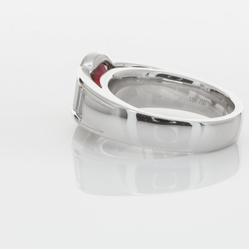 18ct White Gold Ruby & Diamond Ring-Ring-Walker & Hall