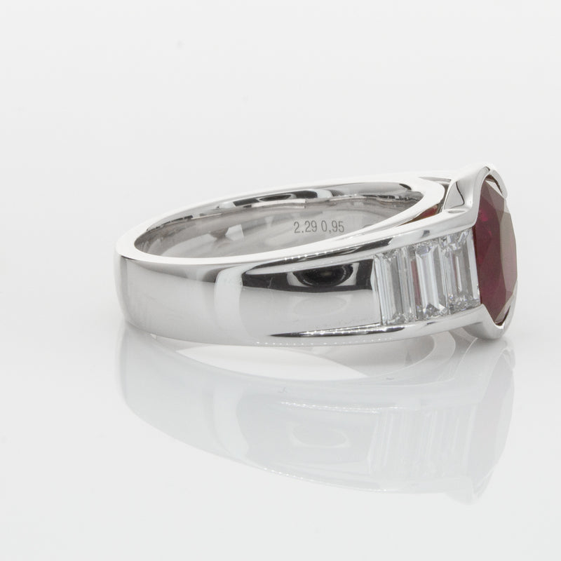 18ct White Gold Ruby & Diamond Ring-Ring-Walker & Hall