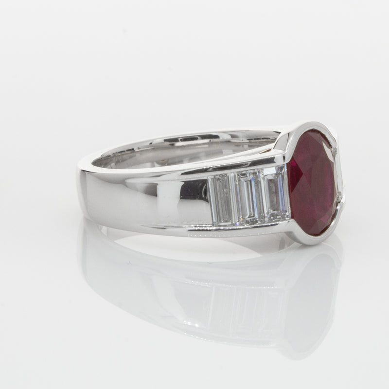 18ct White Gold Ruby & Diamond Ring-Ring-Walker & Hall