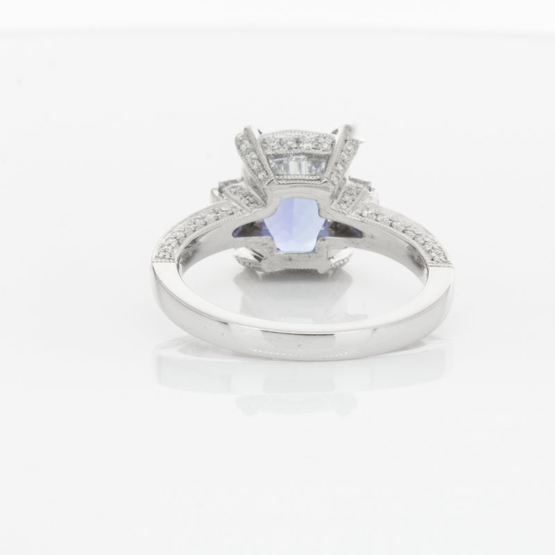 18ct White Gold Tanzanite & Diamond Ring-Ring-Walker & Hall