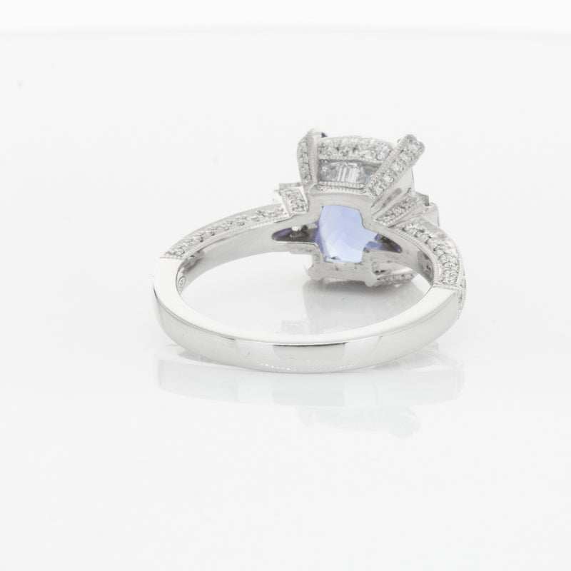 18ct White Gold Tanzanite & Diamond Ring-Ring-Walker & Hall