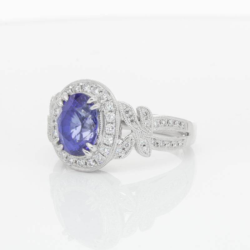 18ct White Gold Sapphire & Diamond Ring-Ring-Walker & Hall