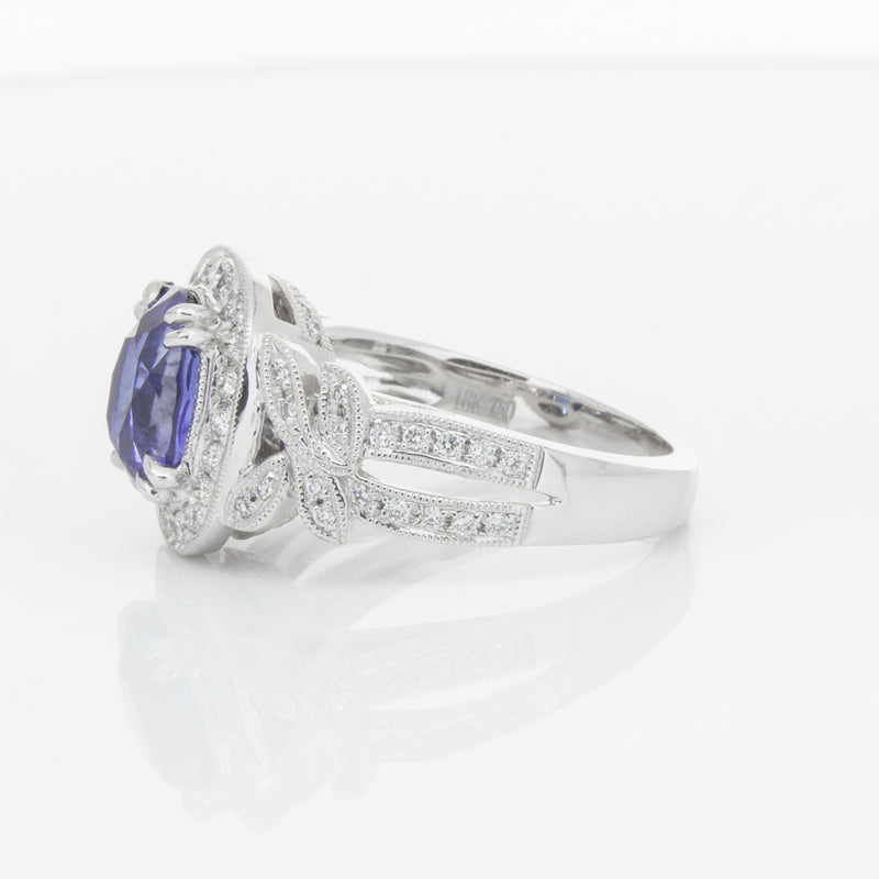 18ct White Gold Sapphire & Diamond Ring-Ring-Walker & Hall