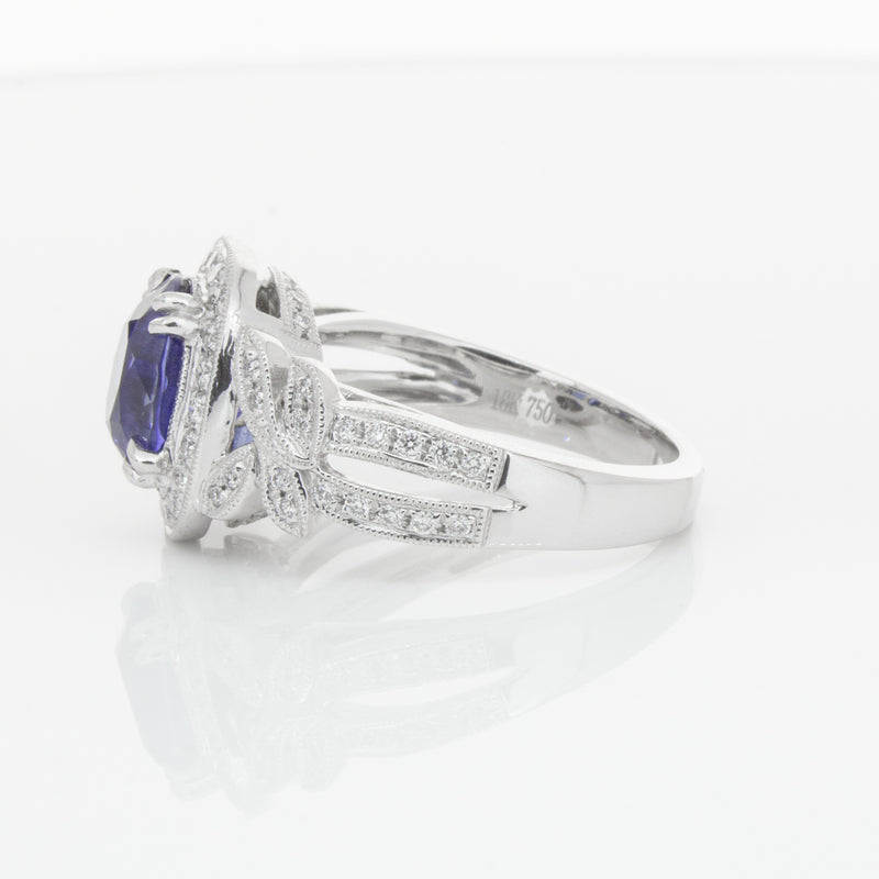 18ct White Gold Sapphire & Diamond Ring-Ring-Walker & Hall