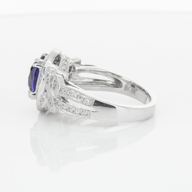 18ct White Gold Sapphire & Diamond Ring-Ring-Walker & Hall
