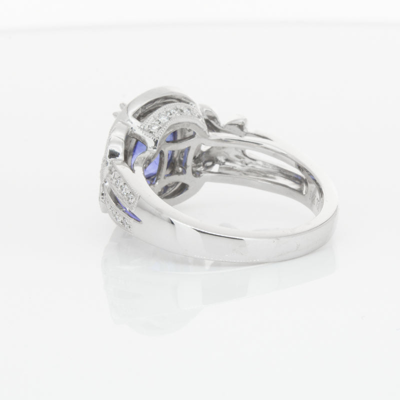18ct White Gold Sapphire & Diamond Ring-Ring-Walker & Hall