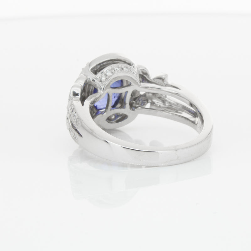 18ct White Gold Sapphire & Diamond Ring-Ring-Walker & Hall
