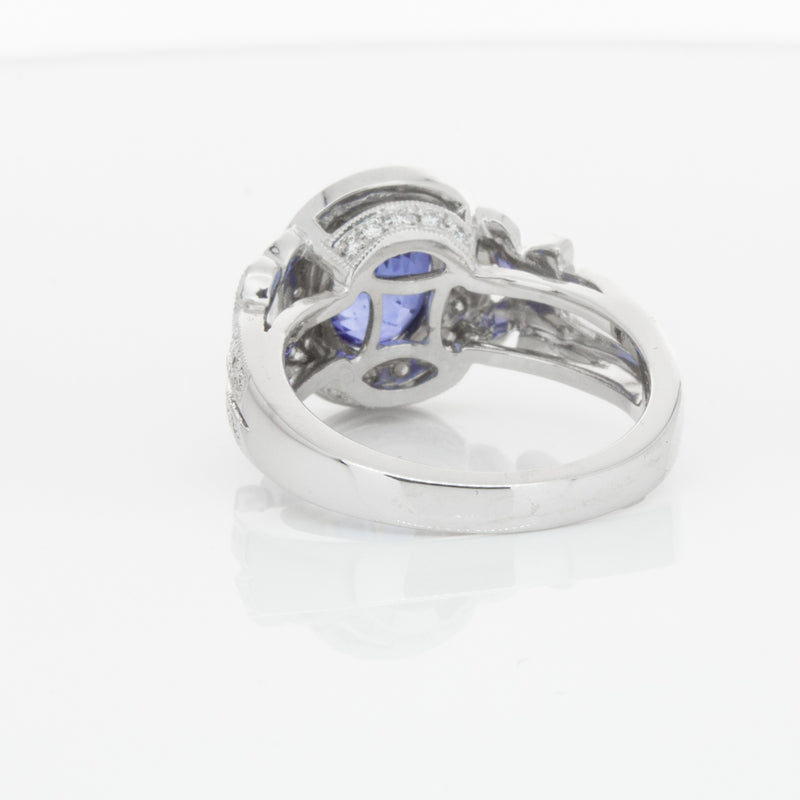 18ct White Gold Sapphire & Diamond Ring-Ring-Walker & Hall