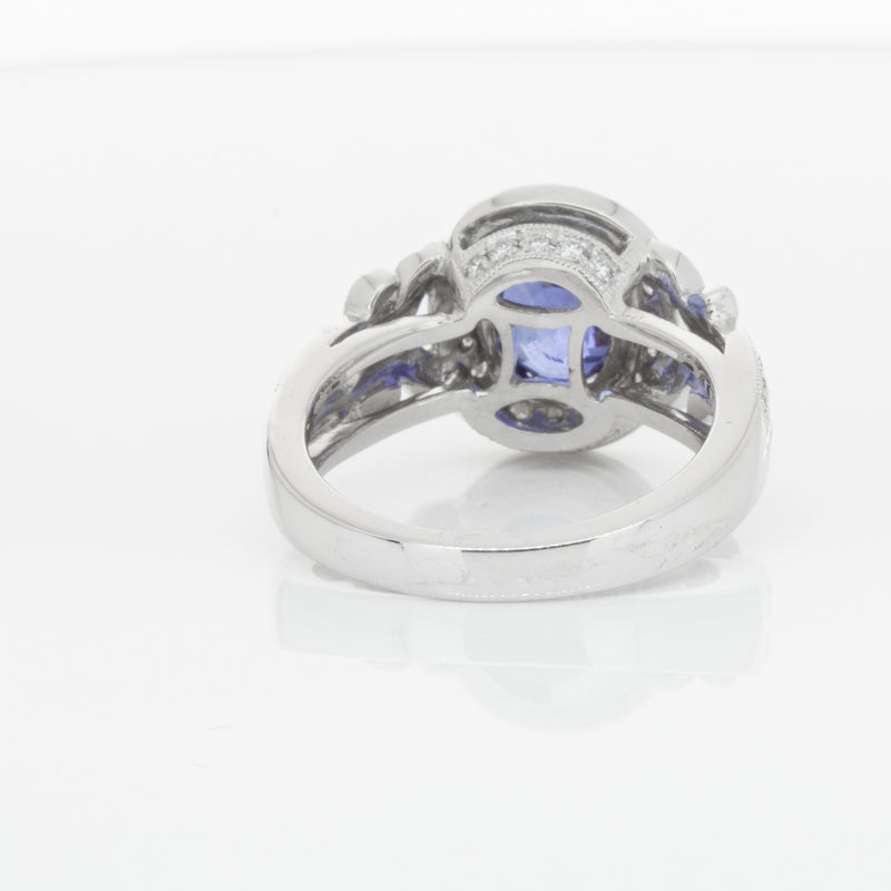 18ct White Gold Sapphire & Diamond Ring-Ring-Walker & Hall