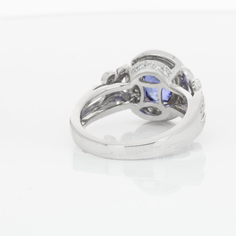 18ct White Gold Sapphire & Diamond Ring-Ring-Walker & Hall