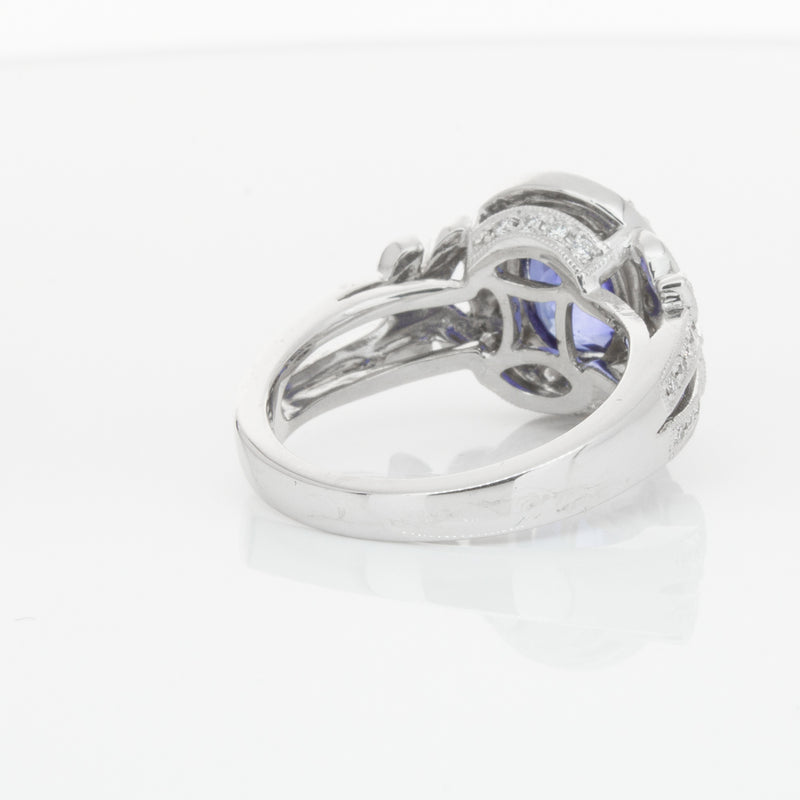 18ct White Gold Sapphire & Diamond Ring-Ring-Walker & Hall