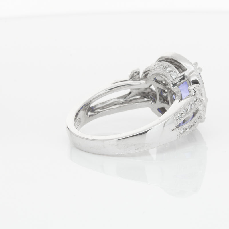 18ct White Gold Sapphire & Diamond Ring-Ring-Walker & Hall